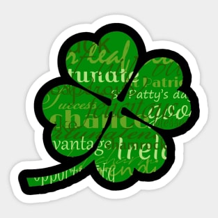 Irelands St patricks day worded 4 leaf shamrock Sticker